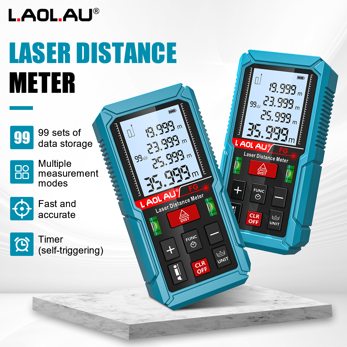 Industrial Laser Rangefinder - Laser Meter Digital Tape Timer Trigger