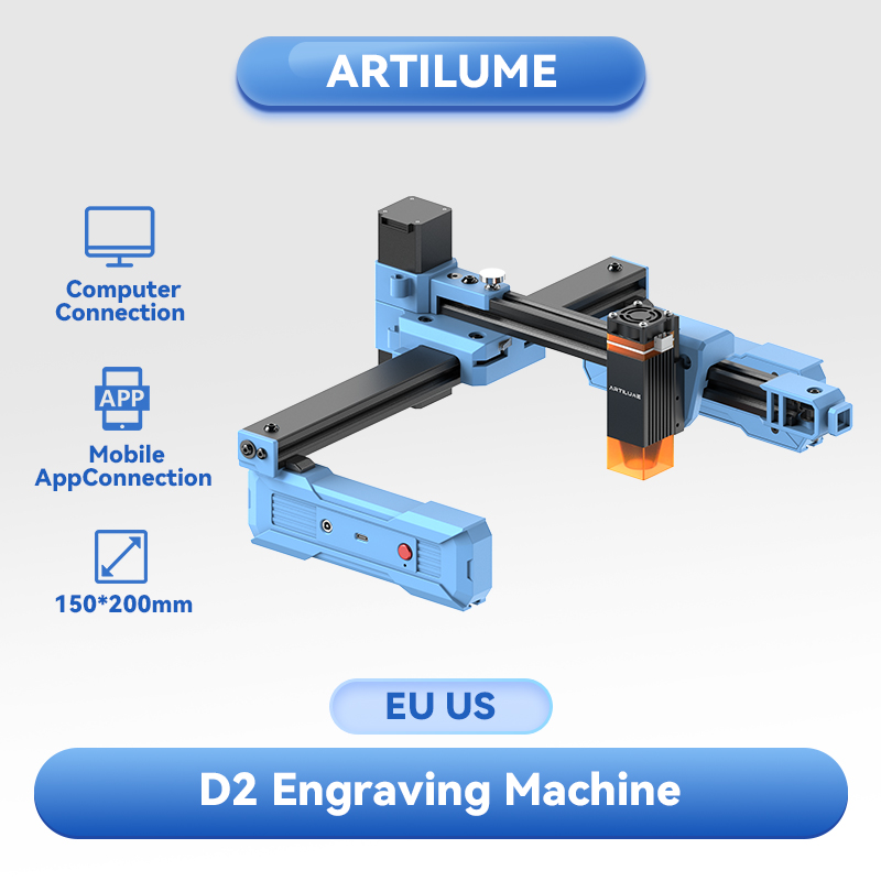 Industrial Laser Etching Machine - Artilume D2 2.5/6W Foldable Laser Engraving