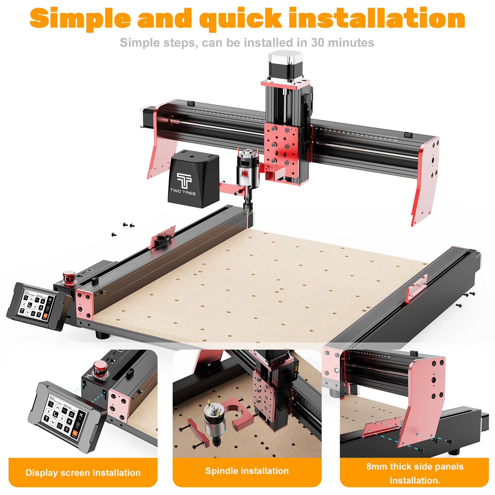 Industrial Laser Etching Machine - TTWOTREES TTC450 Pro CNC Machine 4Axis
