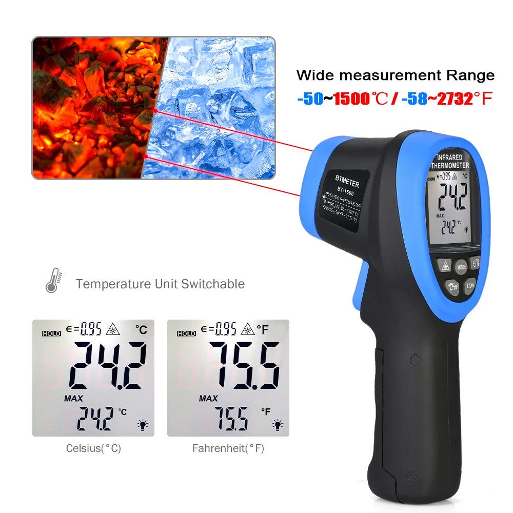-50℃ to 1500℃ Laser Thermomete - مراجعة Industrial Laser Thermometer Gun وسعره