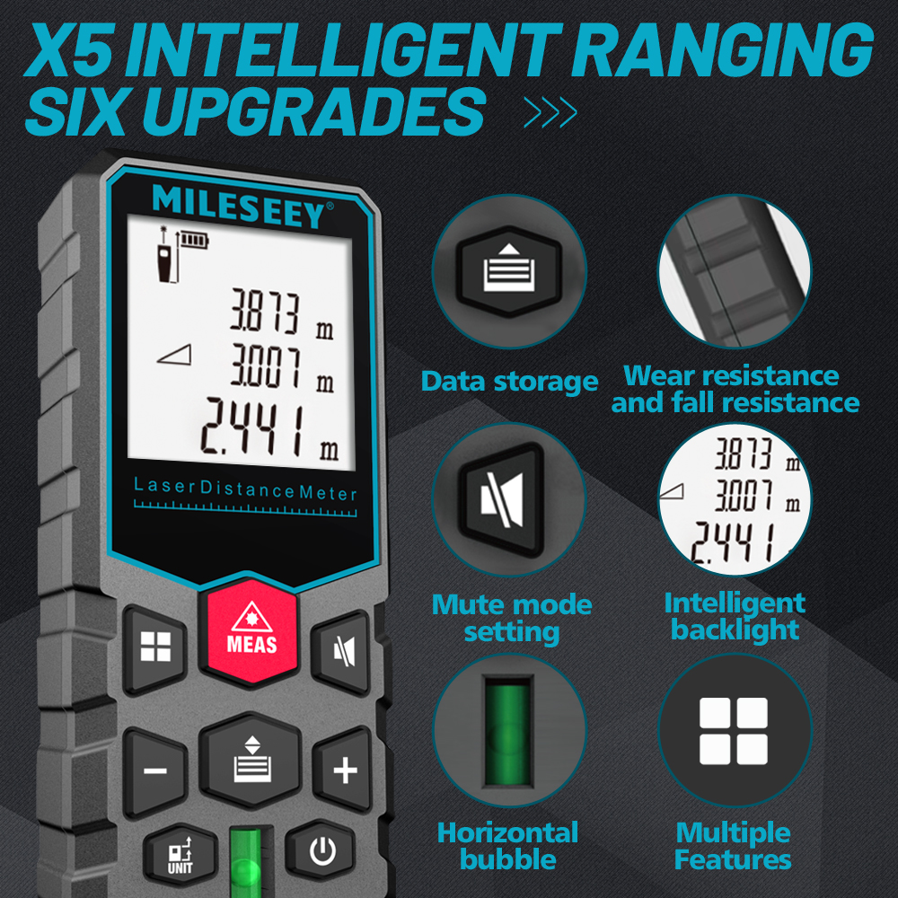 Mileseey X5 S6 Laser Tape Meas - مراجعة Industrial Laser Rangefinder وسعره