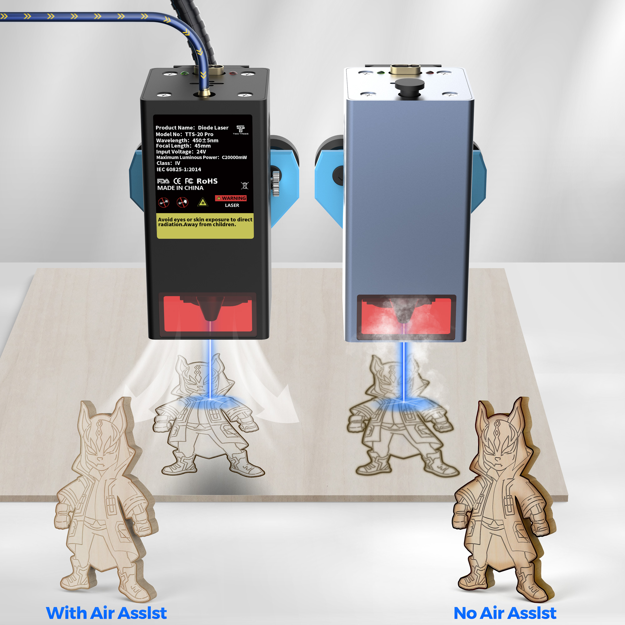 TwoTrees TTS-20 PRO 130W Laser - مراجعة Industrial Laser Etching Machine وسعره