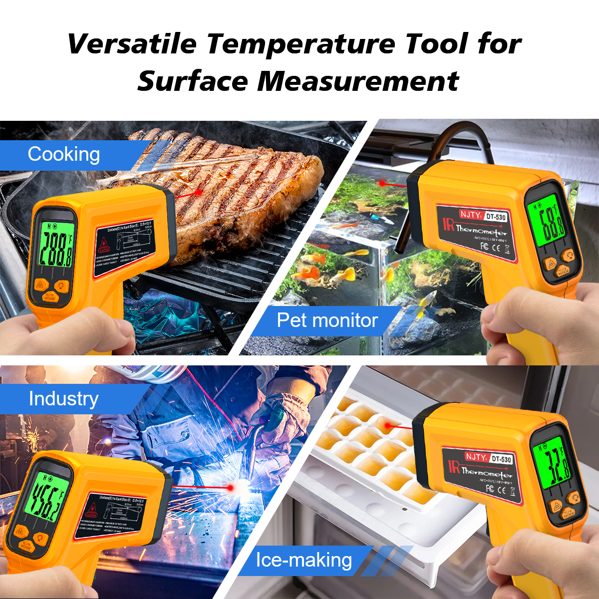 NJTY Infrared Thermometer Lase - مراجعة Industrial Laser Thermometer Gun وسعره