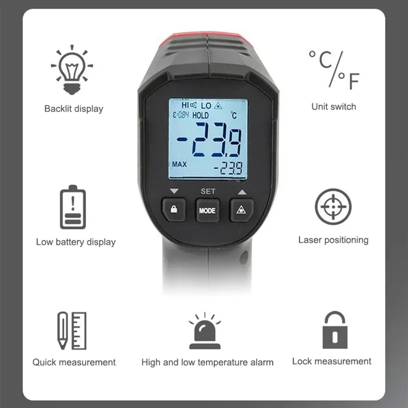 UNI-T Digital Thermometer UT30 - مراجعة Industrial Laser Thermometer Gun وسعره
