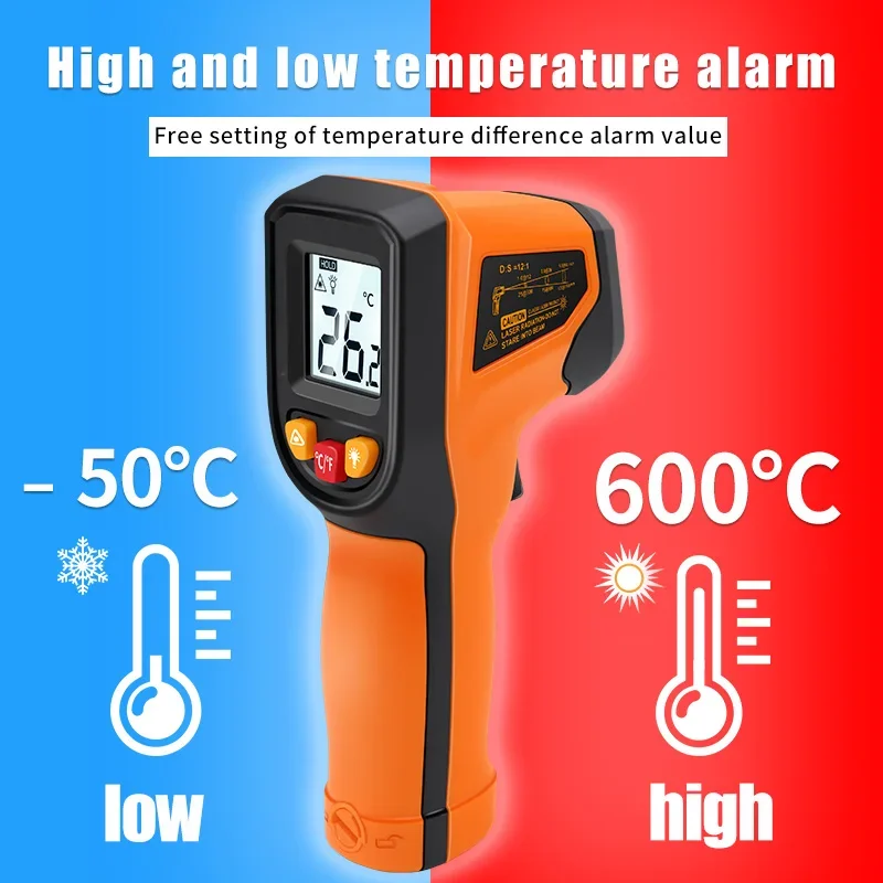 T400 T600 Digital Infrared The - مراجعة Industrial Laser Thermometer Gun وسعره