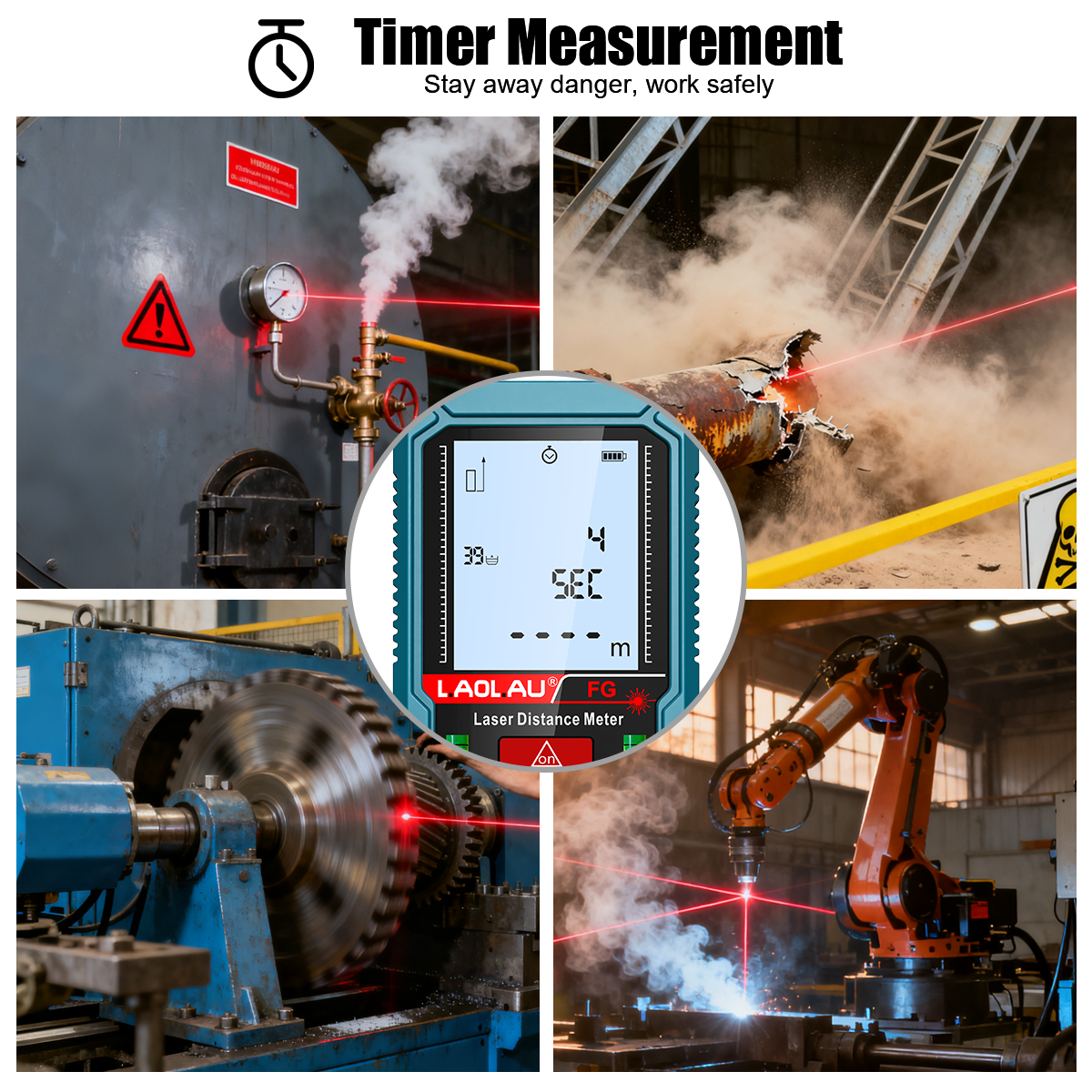 Laser Meter Digital Tape Timer - مراجعة Industrial Laser Rangefinder وسعره