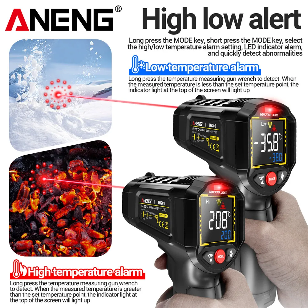 Infrared thermometer -50℃~600℃ - مراجعة Industrial Laser Thermometer Gun وسعره