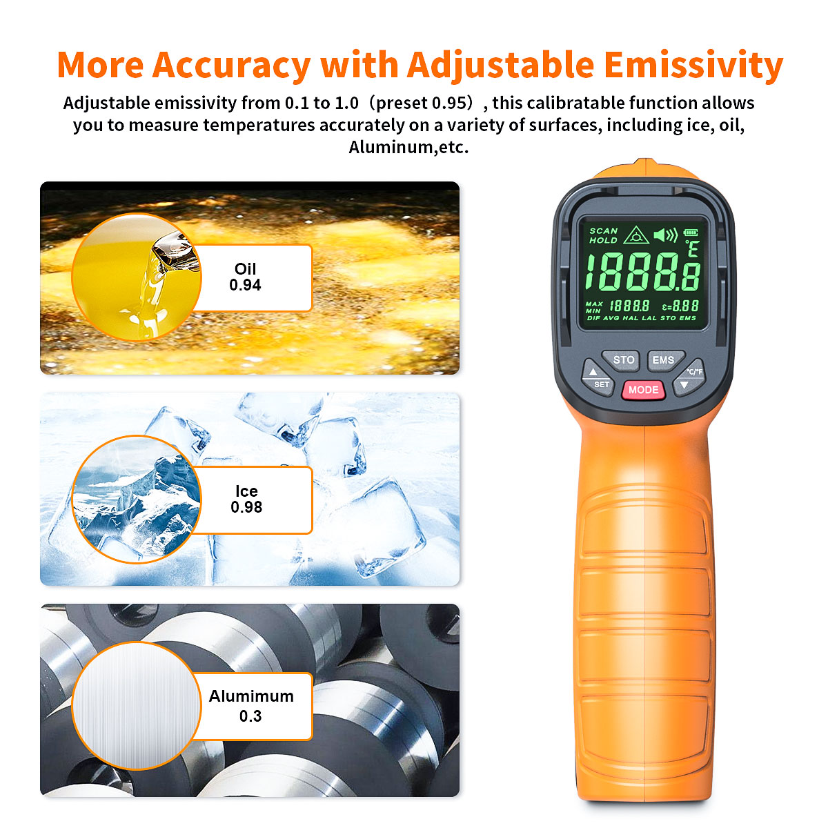 DT1000 DT1600 Infrared Thermom - مراجعة Industrial Laser Thermometer Gun وسعره
