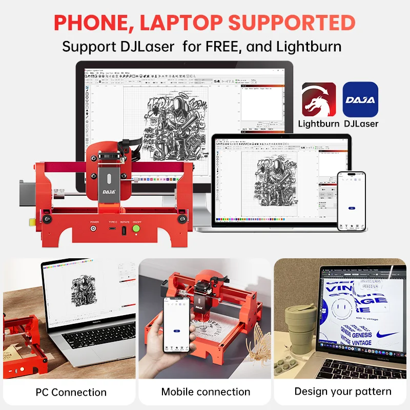 DAJA A7 Laser Engraver 5W Mini - مراجعة Laser Engraving Software وسعره