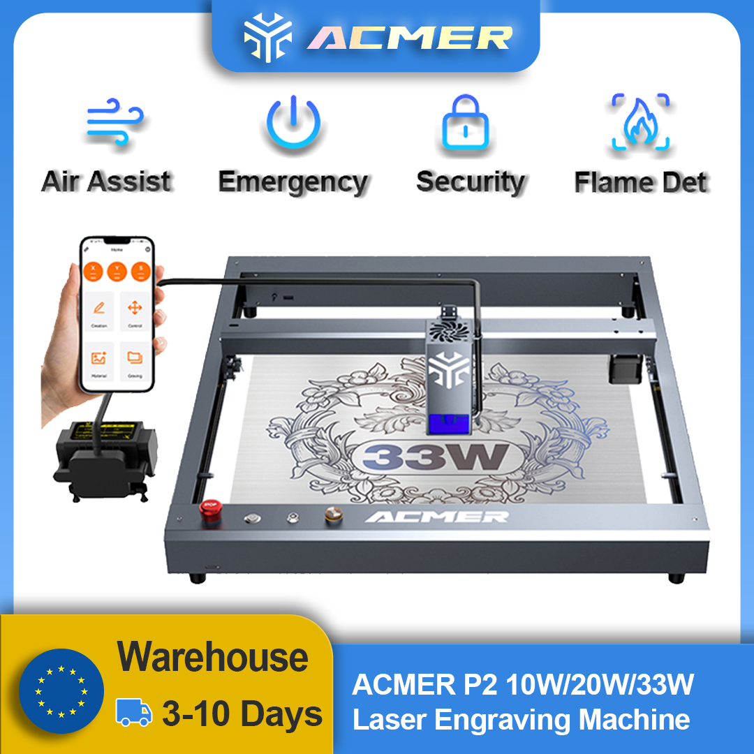 ACMER P2 Laser Engraver 33W 20 - مراجعة Laser Engraving Software وسعره