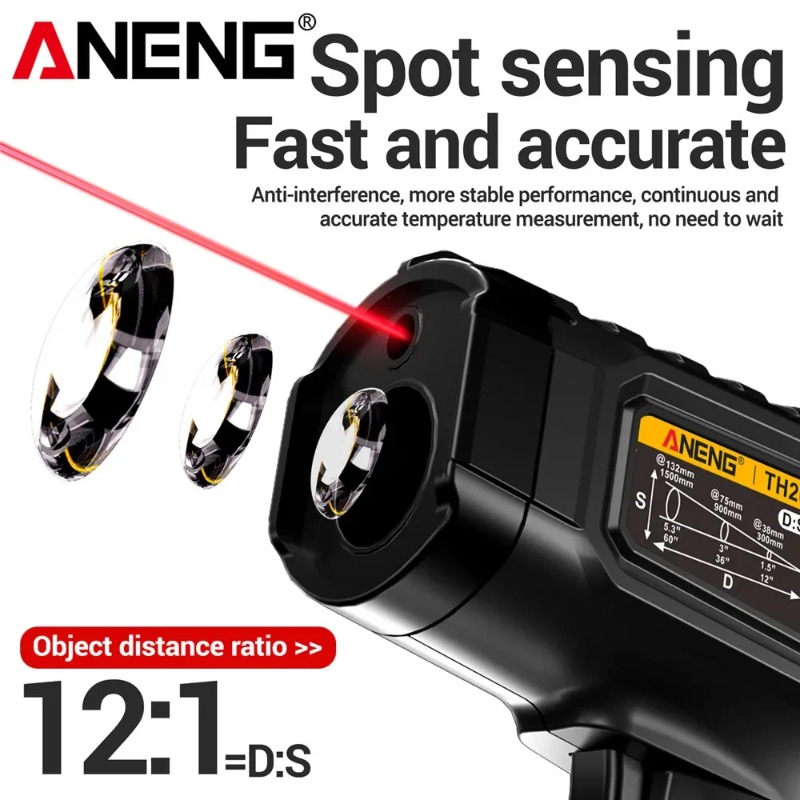 ANENG TH202 Industrial Handhel - مراجعة Industrial Laser Thermometer Gun وسعره
