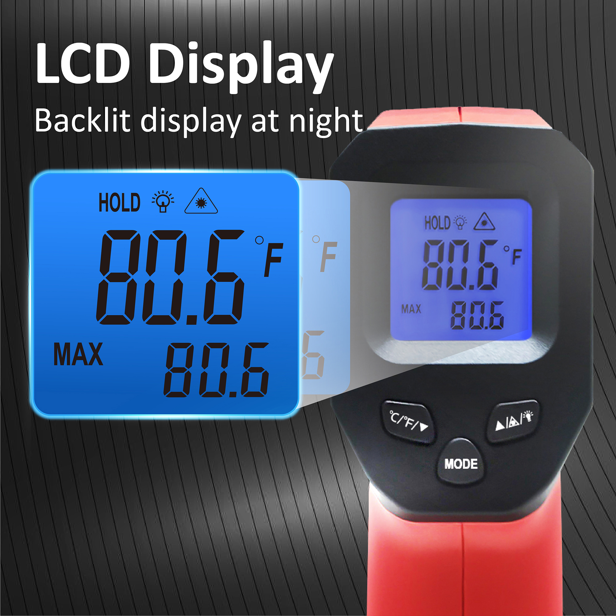 LCD Industrial Electronic Ther - مراجعة Industrial Laser Thermometer Gun وسعره