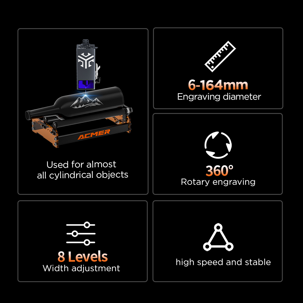 ACMER M3 Laser Rotary Roller 3 - مراجعة Laser Engraving Software وسعره