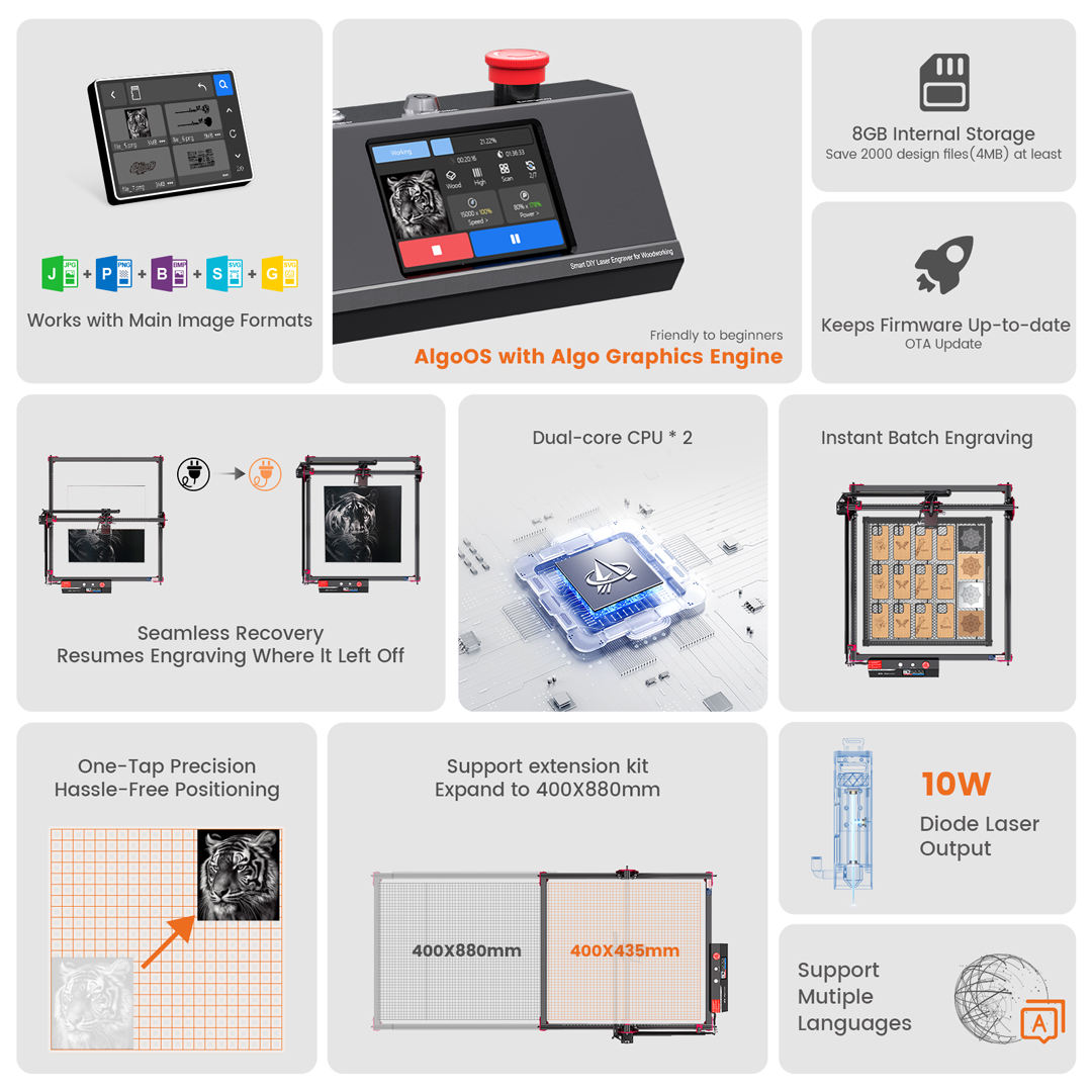 AlgoLaser DIY KIT MK2 10W Lase - مراجعة Laser Engraving Software وسعره