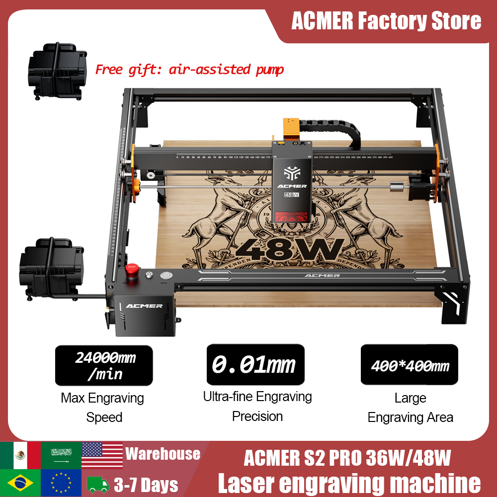ACMER S2 PRO 36W/48W Laser Eng - مراجعة Laser Engraving Software وسعره