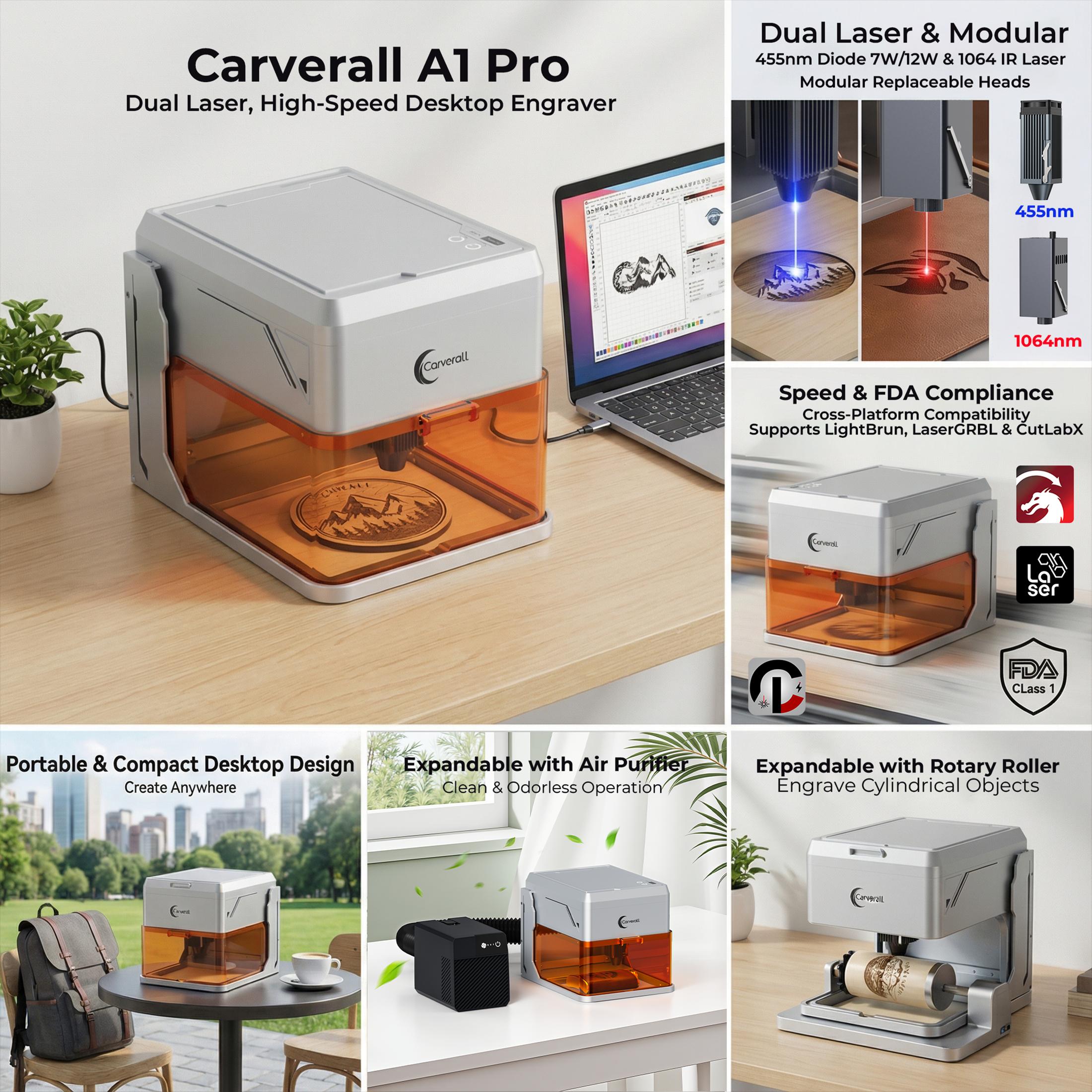 Carverall A1 Pro Laser Engrave - مراجعة Industrial Laser Etching Machine وسعره