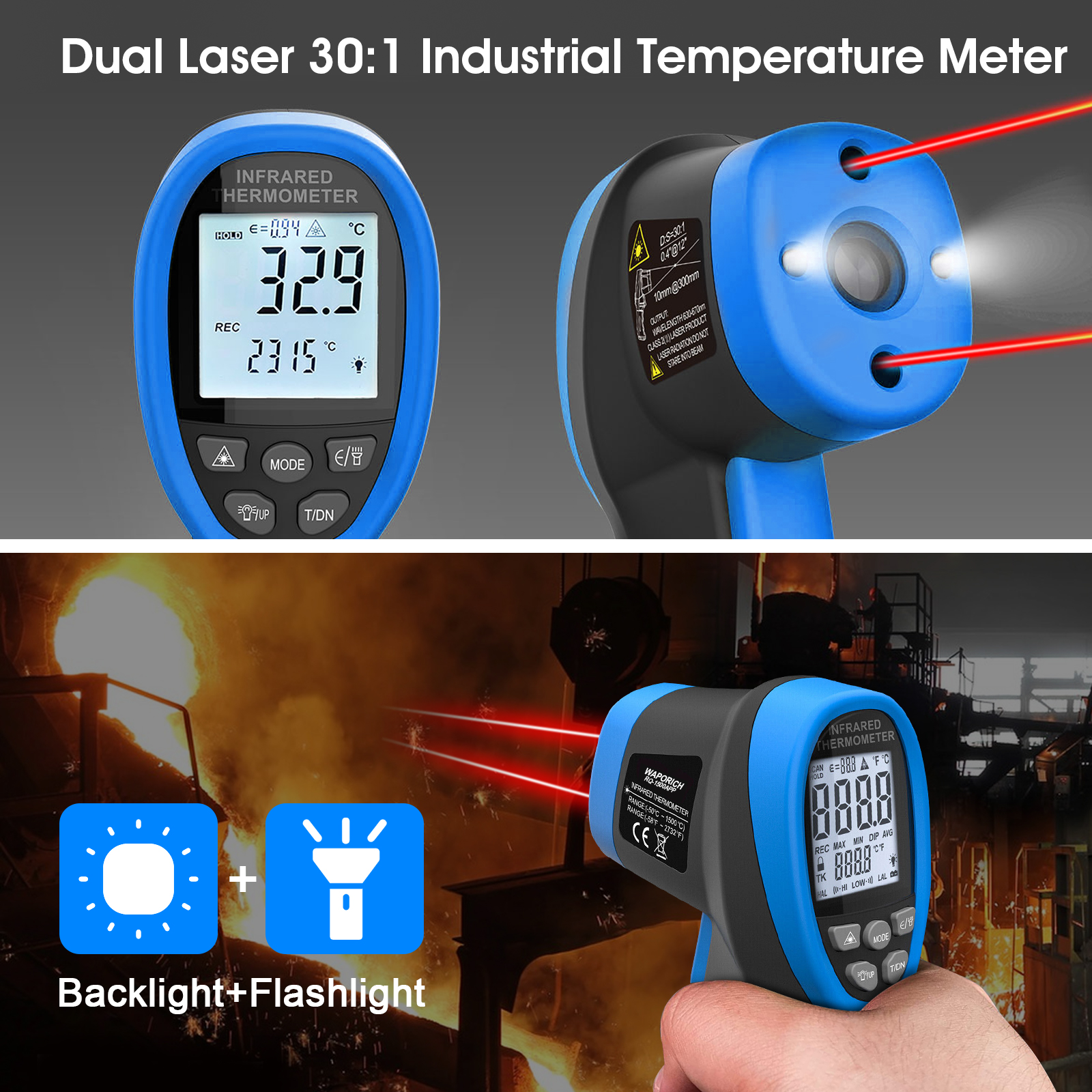 HP-1500APP Infrared Thermomete - مراجعة Industrial Laser Thermometer Gun وسعره