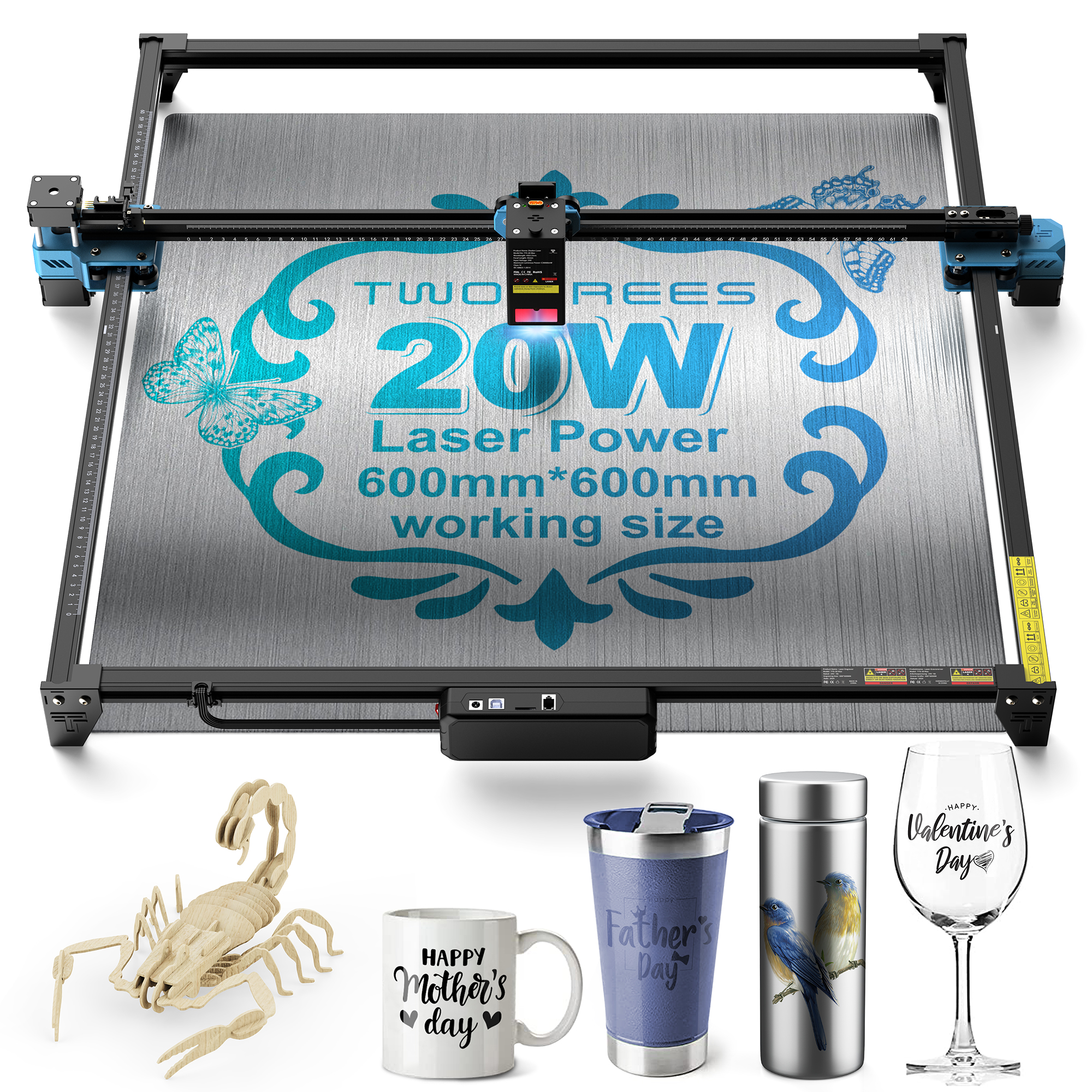 TWOTREES TTS-20 Max 20W Laser  - مراجعة Industrial Laser Etching Machine وسعره