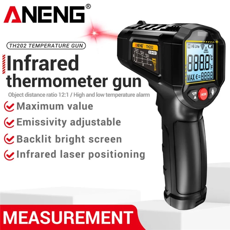 ANENG TH202 Non-contact Infrar - مراجعة Industrial Laser Thermometer Gun وسعره