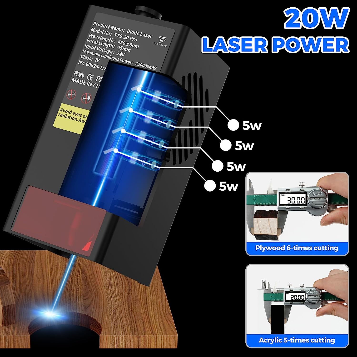 TWOTREES TTS-20 Pro 20W Metal  - مراجعة Laser Engraving Software وسعره