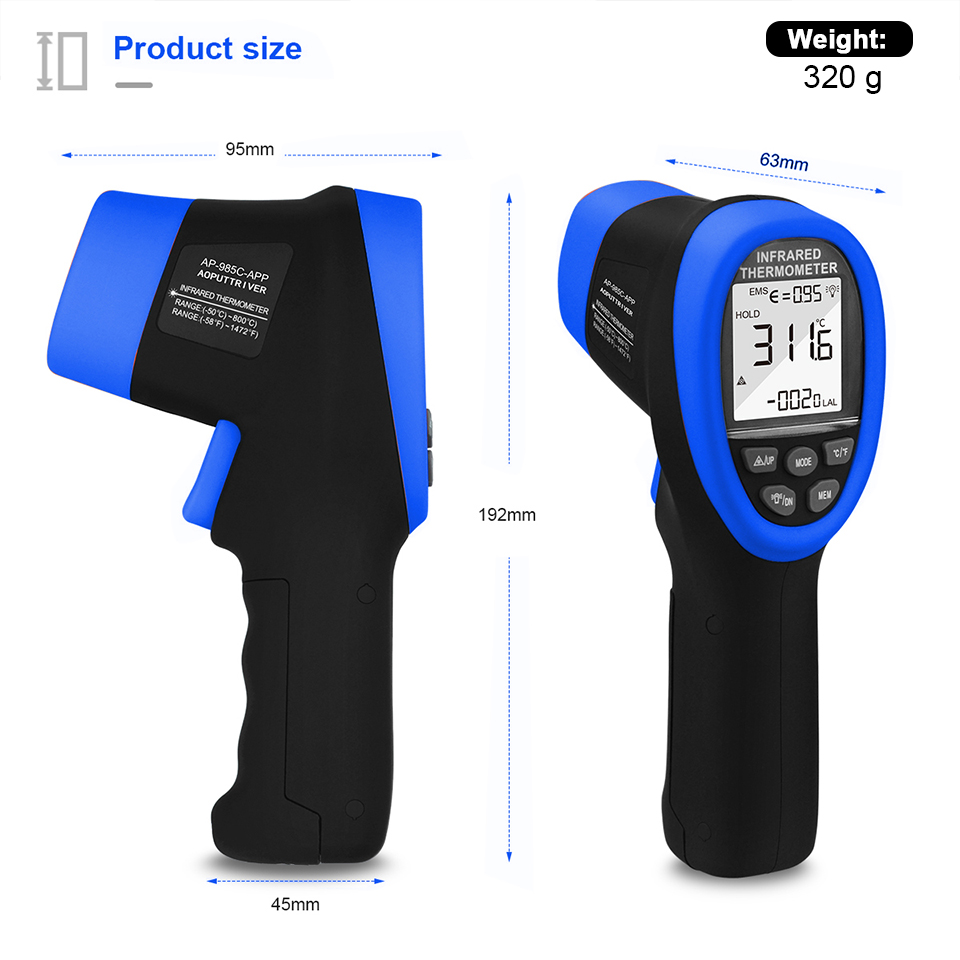Infrared thermometer,digital l - مراجعة Industrial Laser Measuring Device وسعره
